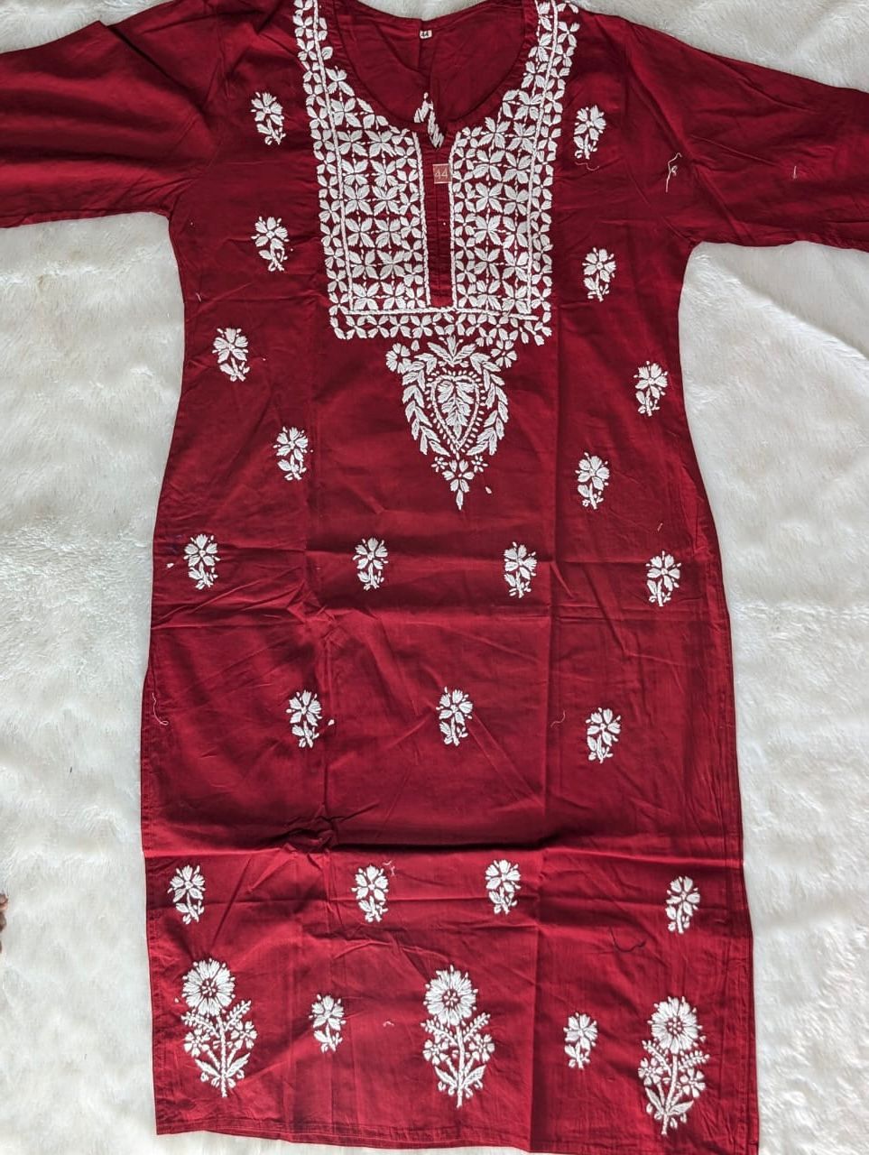 HANDWORK CHIKANKARI COTTON KURTI