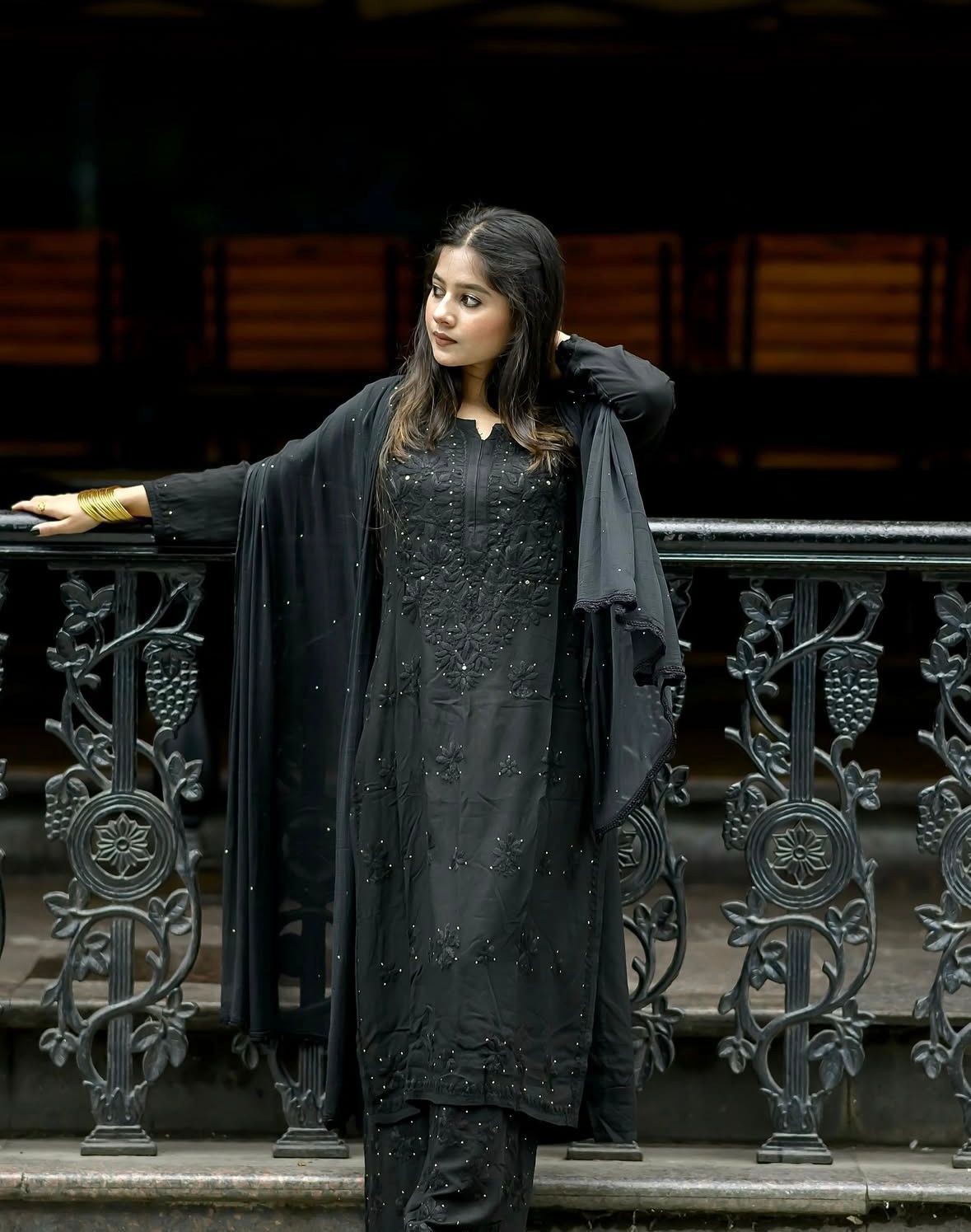 Chikankari Embroidery Plazo Kurti Dupatta Set