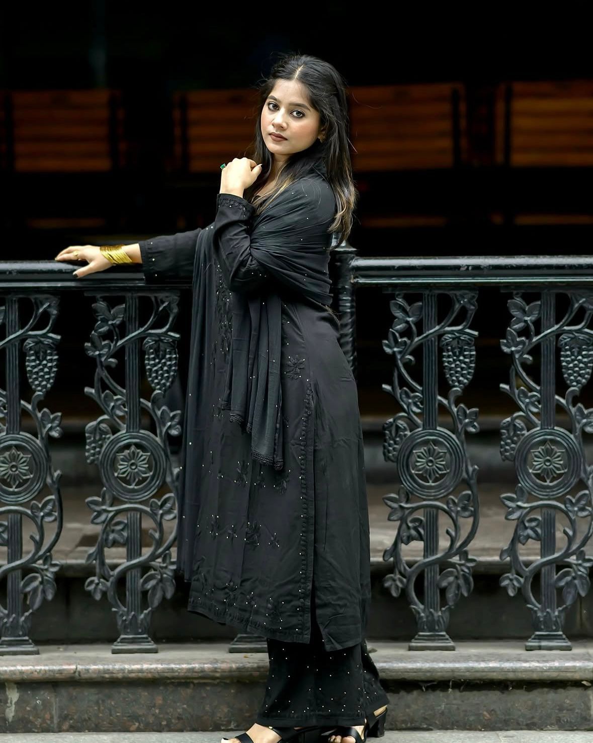 Chikankari Embroidery Plazo Kurti Dupatta Set