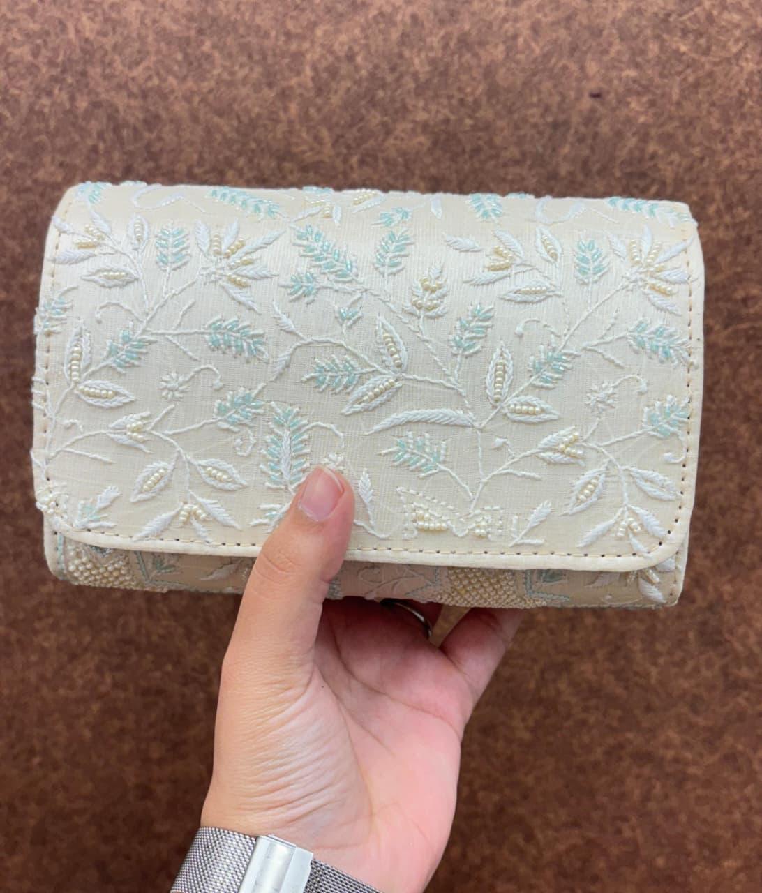 Chikankari Fancy Clutches with Zardozi Handwork
