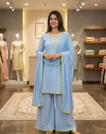 resham viscouse jall kurti & plazo quraishiyea Dupatta with lace pattern