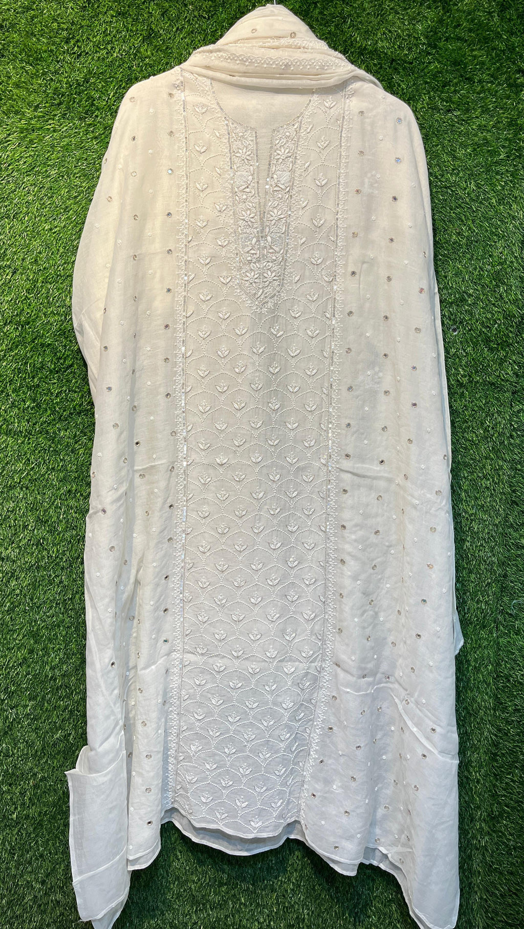 Pure Mul Chanderi Unstitched Exclusive Kurta Dupatta Set