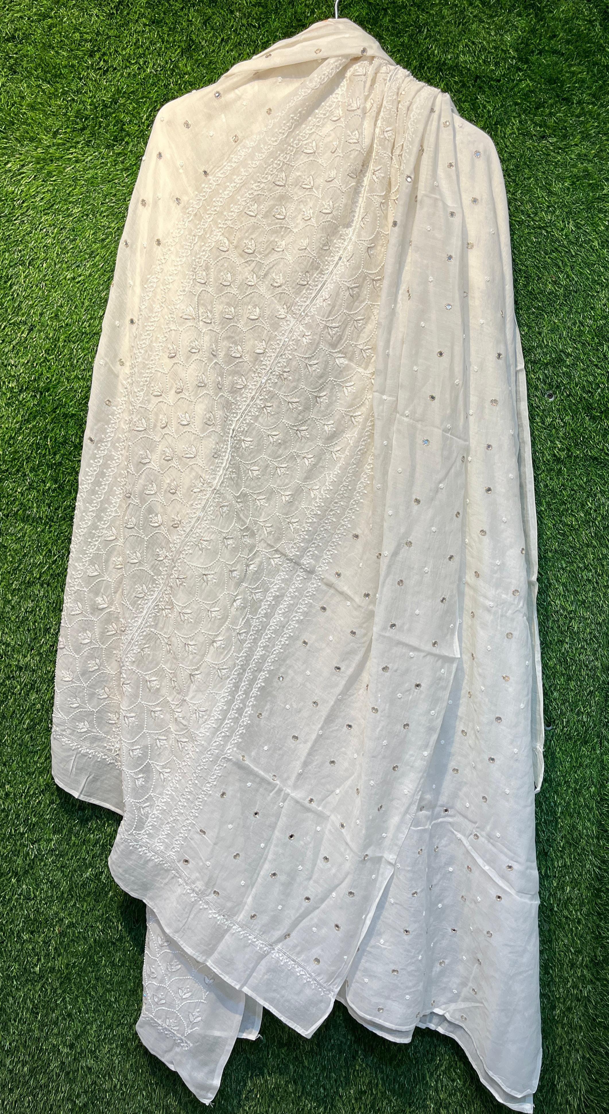 Pure Mul Chanderi Unstitched Exclusive Kurta Dupatta Set