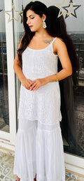 Exclusive Lucknowi Chikankari Garara Set