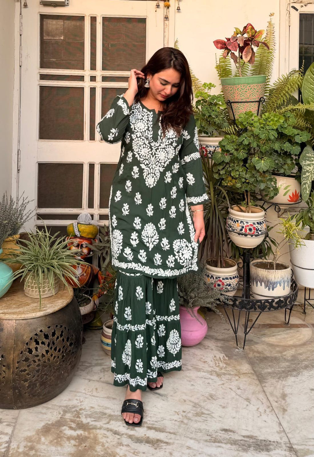 Exclusive Lucknowi Chikankari Gharara set