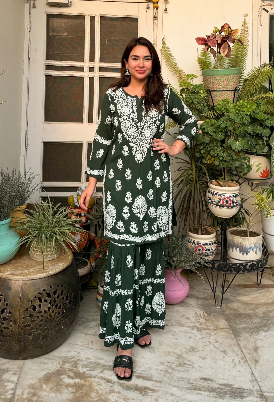 Exclusive Lucknowi Chikankari Gharara set