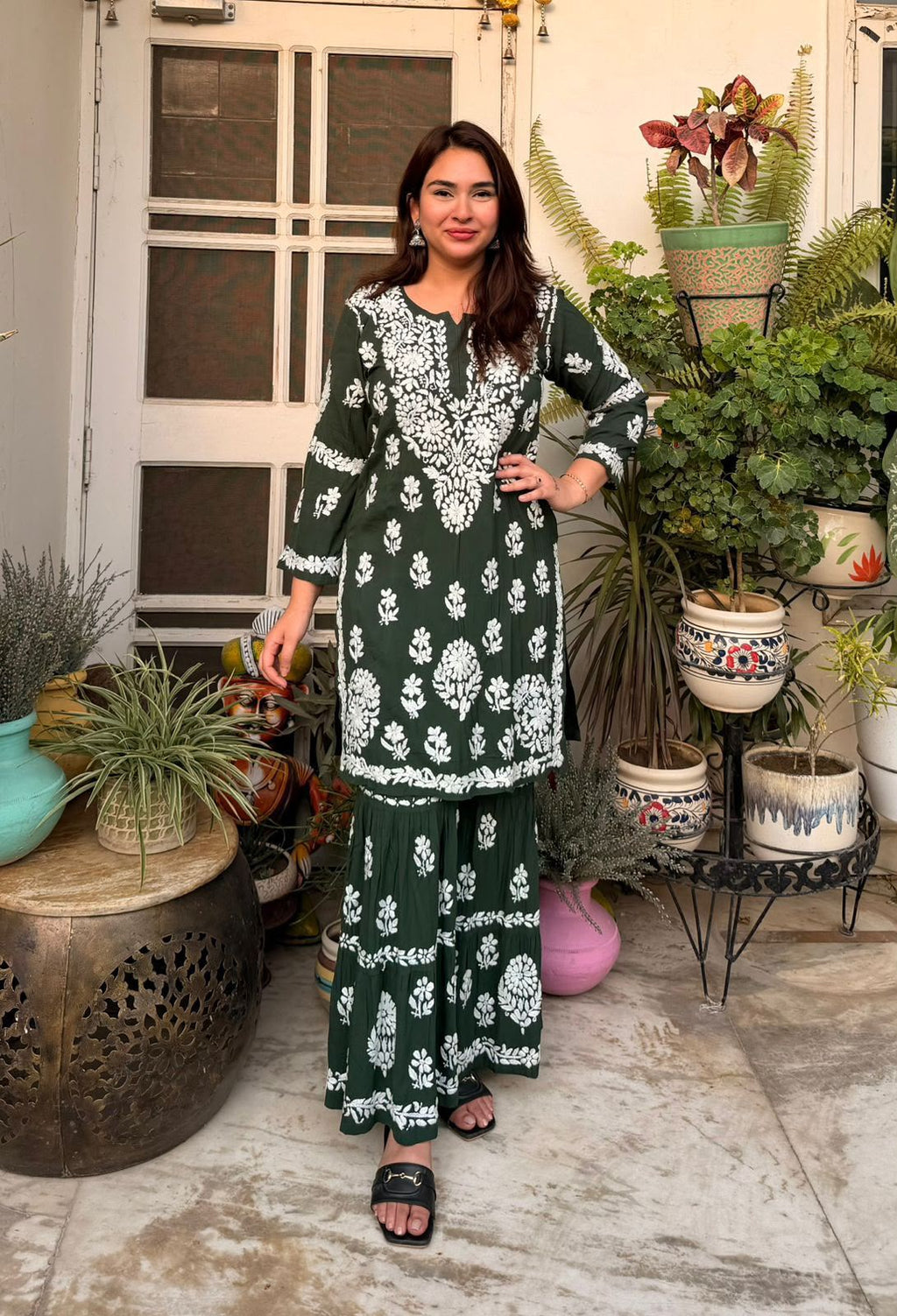 Exclusive Lucknowi Chikankari Gharara set