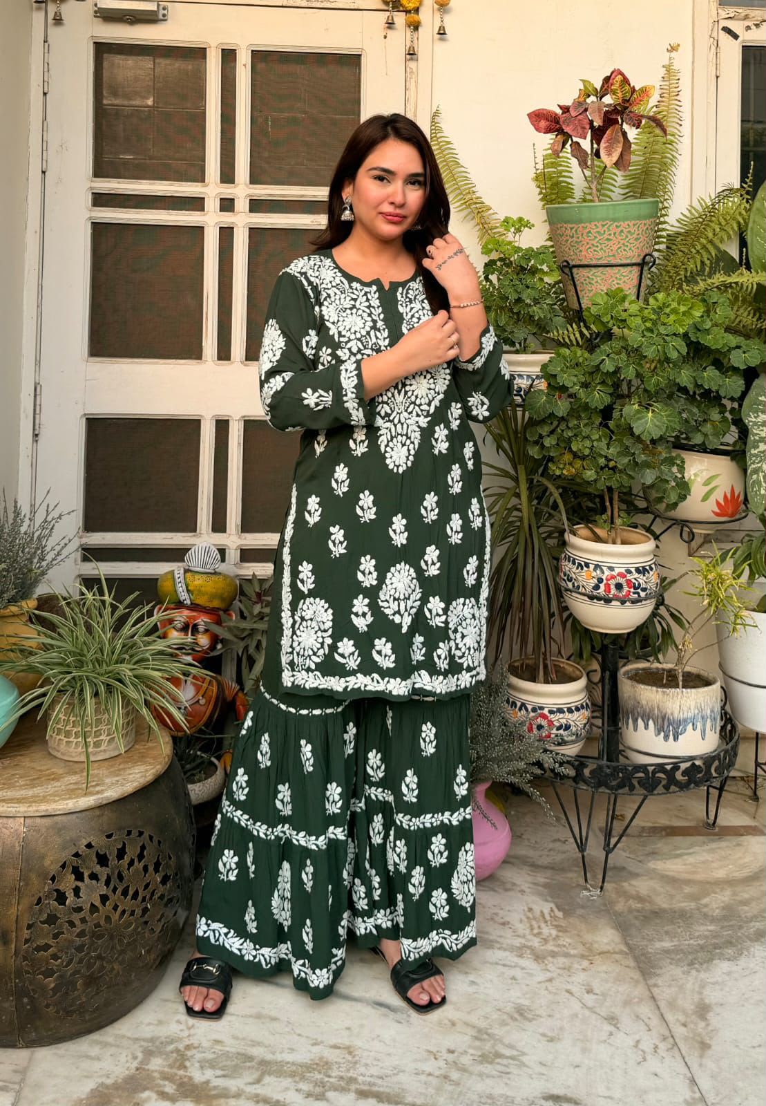 Exclusive Lucknowi Chikankari Gharara set