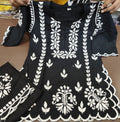 Handwork Chikankari Rayon Kurti & Pant Set with Elegant Cutwork