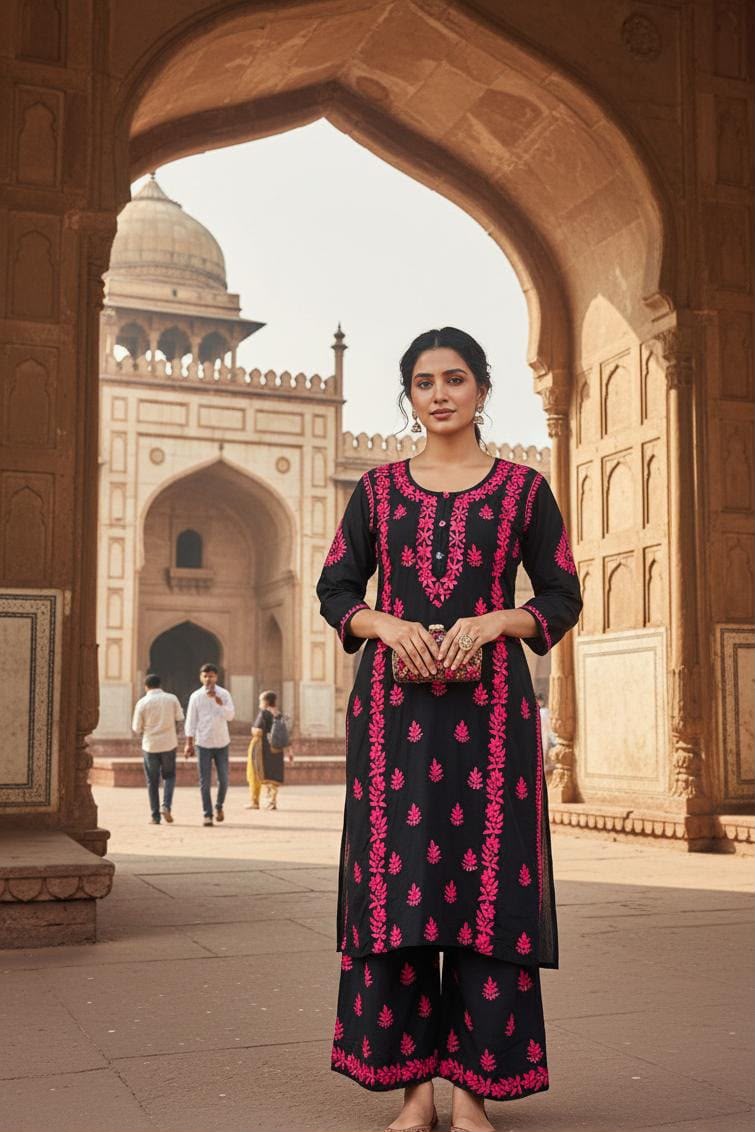 Lucknowi Chikankari Kurti Palazzo Set