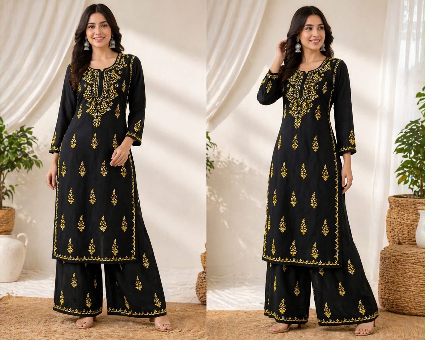 Lucknowi Chikankari Kurti Palazzo Set