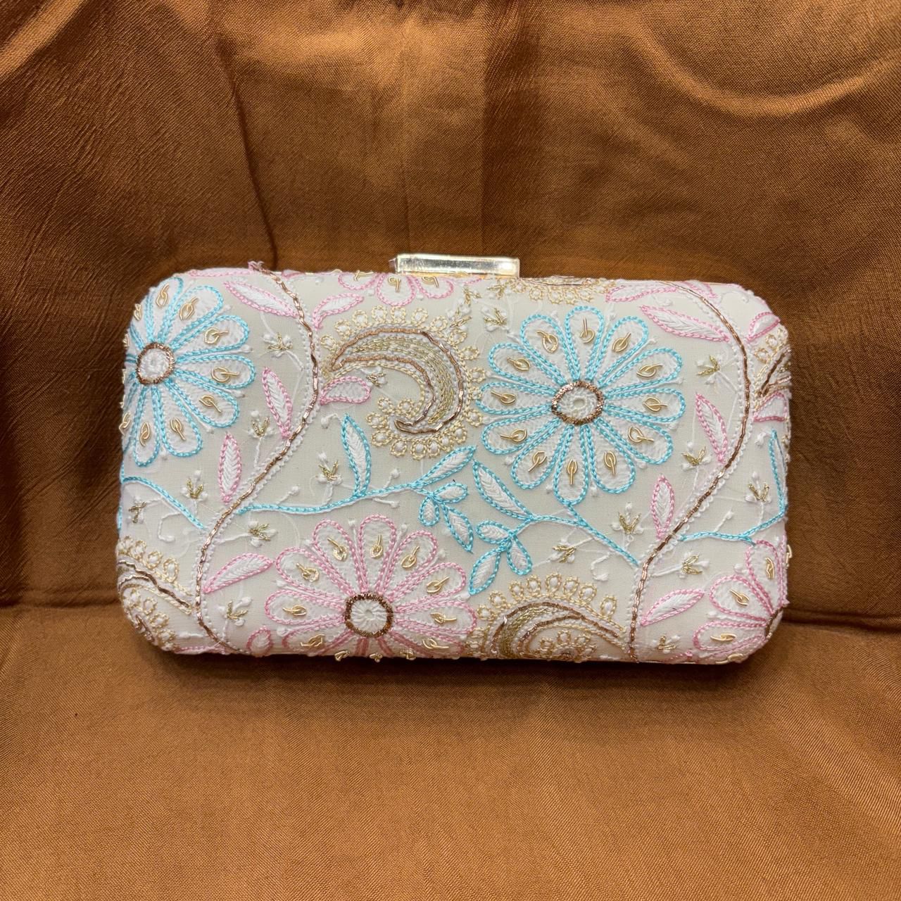 chikankari clutches