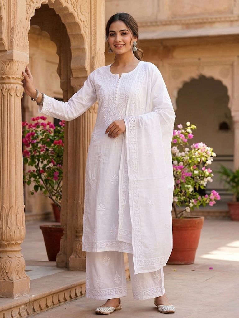 Chikankari Mulmul Cotton Set