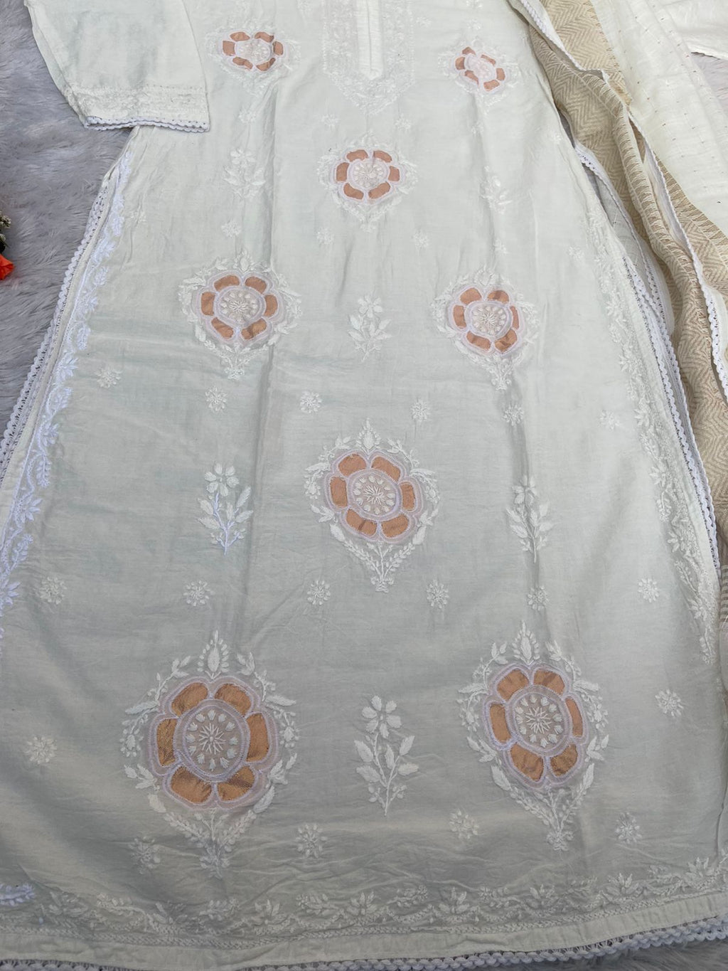 Fancy Chanderi Silk Kurti Set With Dupatta