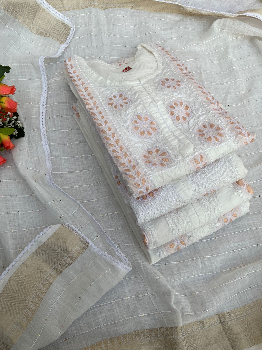 Fancy Chanderi Silk Kurti Set With Dupatta