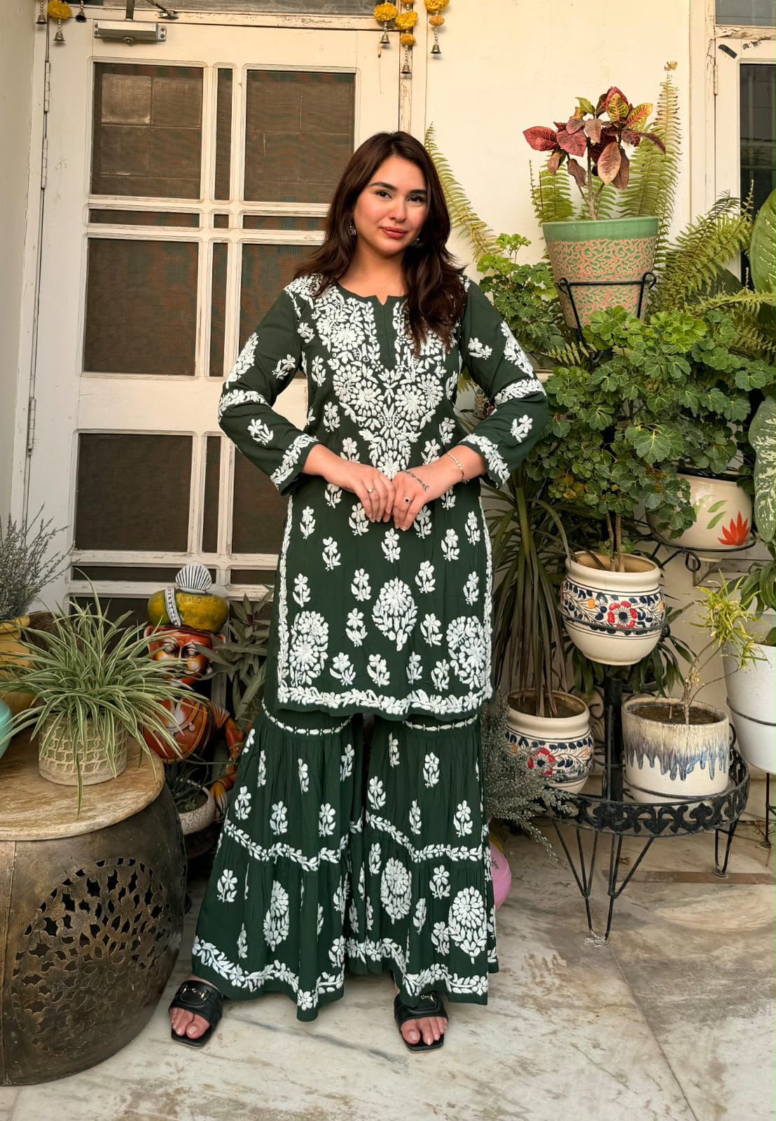 Exclusive Lucknowi Chikankari Gharara set