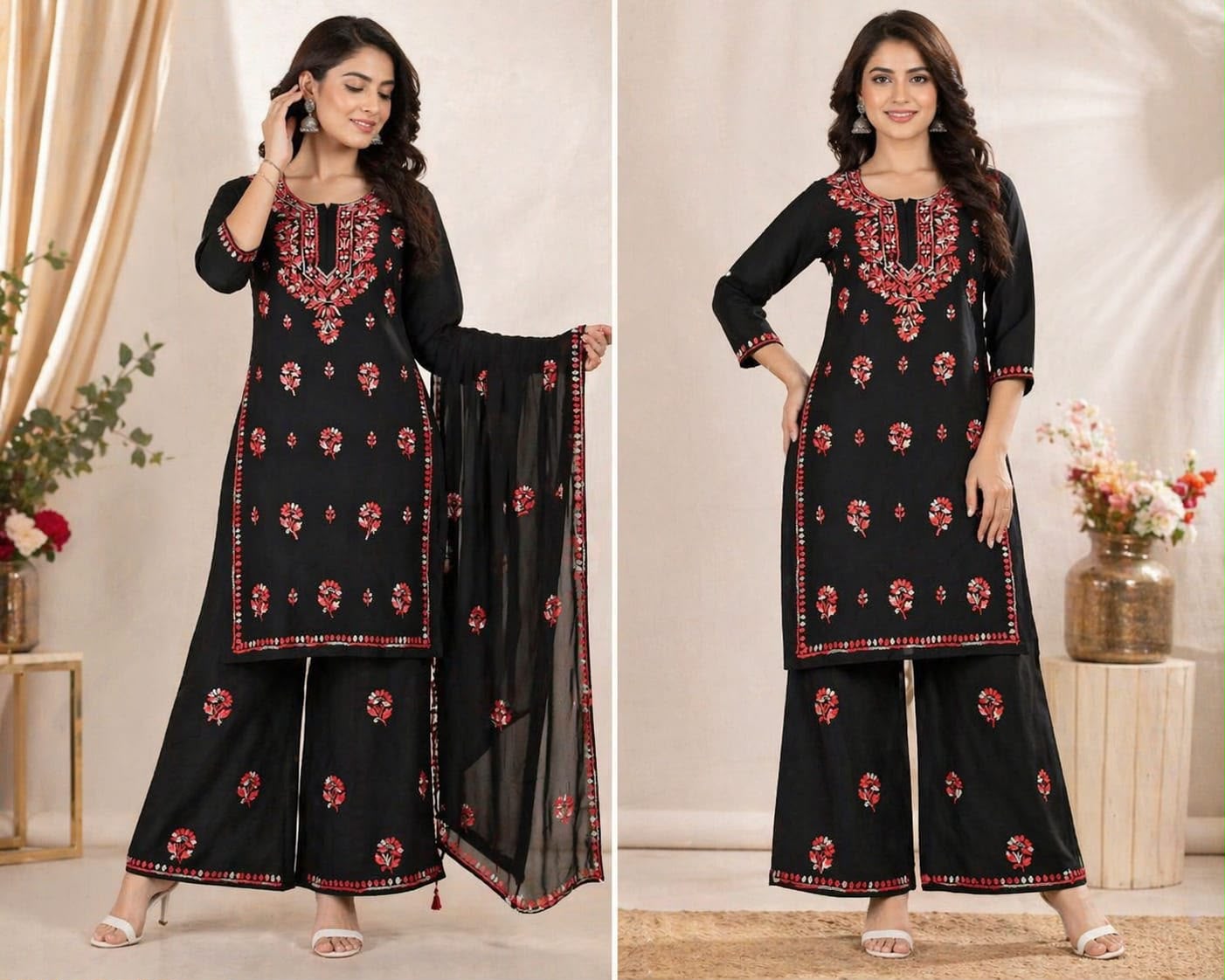 Lucknowi Chikankari Kurti Palazzo Set